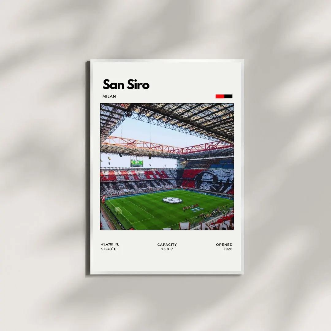 San Siro  Minimalist Stadium Poster | AC Milan Print thumbnail 4