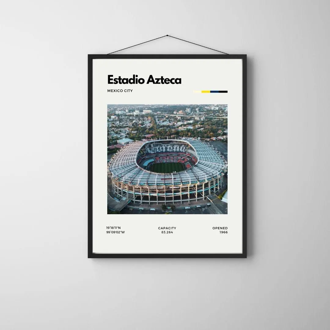 Estadio Azteca Poster | Mexico City Minimalist Football Stadium Print thumbnail 3