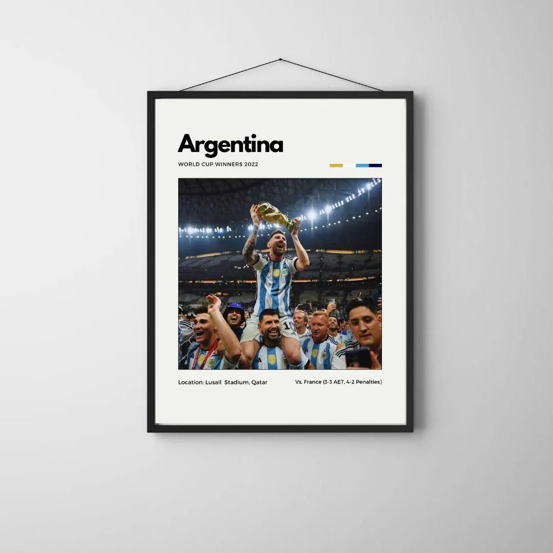 Argentina 2022 World Cup Champions Poster | Messi Print | Soccer Wall Art thumbnail 4