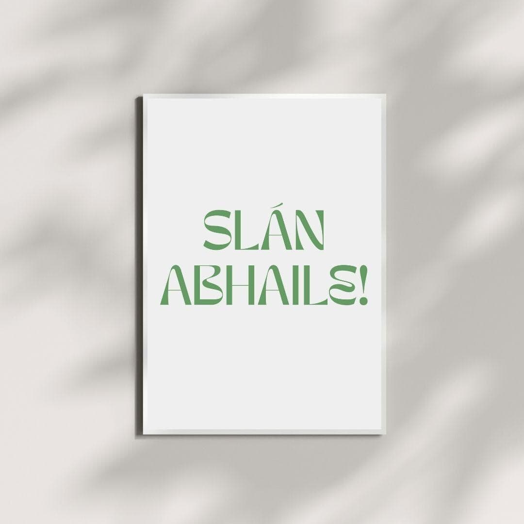 Slán Abhaile Irish Poster | Safe Home Gaelic Typography Poster | Entryway Decor thumbnail 4