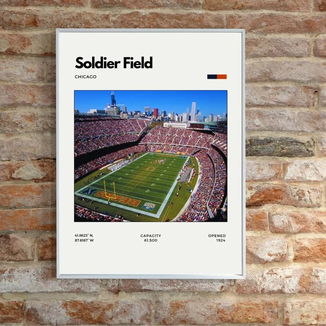 Soldier Field Chicago Poster | Chicago Bears Stadium Print thumbnail 2