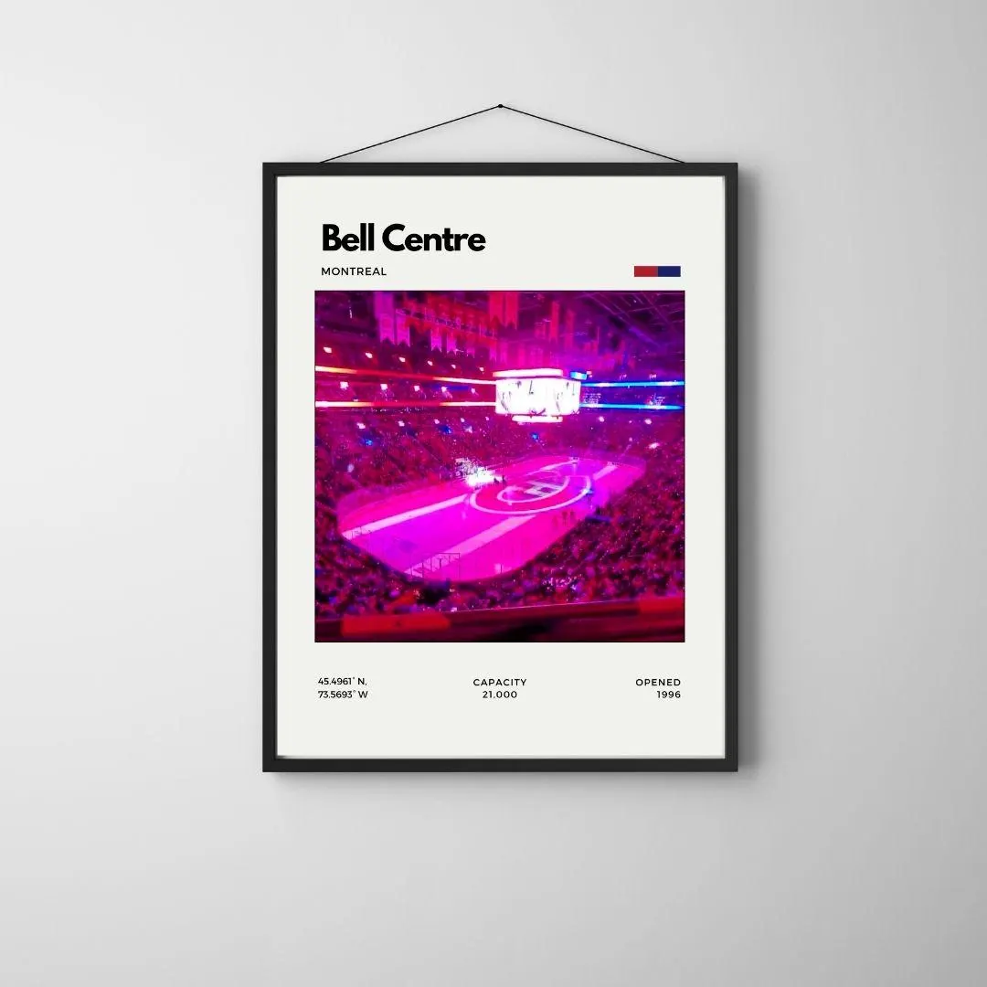 Bell Centre Montreal Poster | Montreal Canadiens Stadium Print | Hockey Arena thumbnail 3
