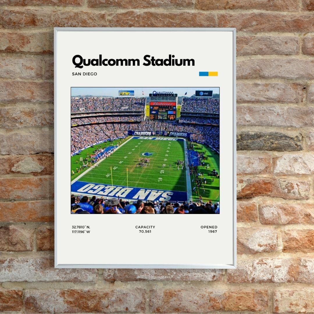 Qualcomm Stadium Poster | San Diego Chargers Stadium Print thumbnail 2