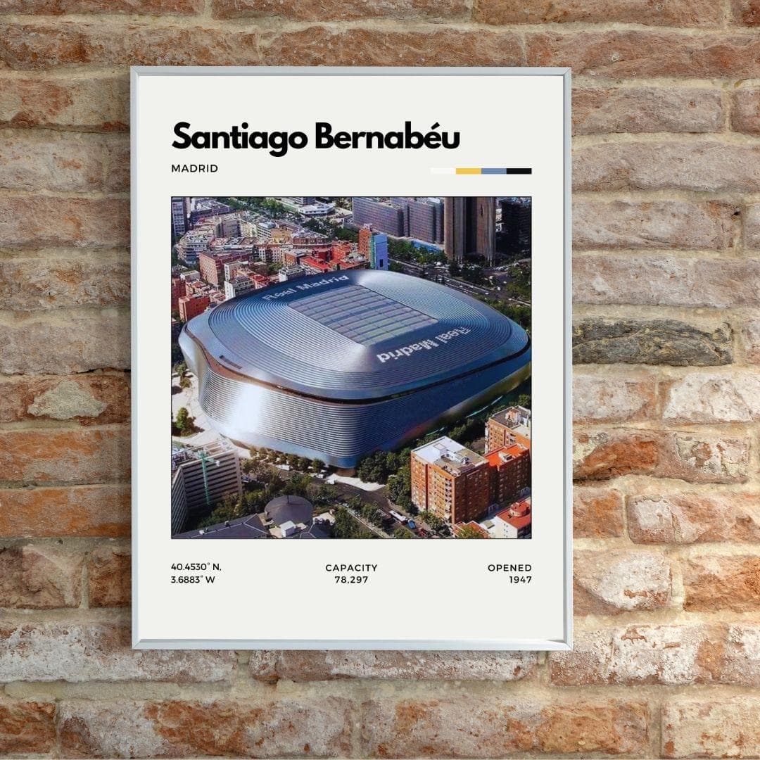 Santiago Bernabéu Stadium Home of Real Madrid Poster | Minimalist Football Print thumbnail 2