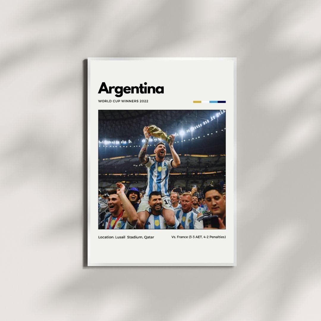 Argentina 2022 World Cup Champions Poster | Messi Print | Soccer Wall Art thumbnail 3