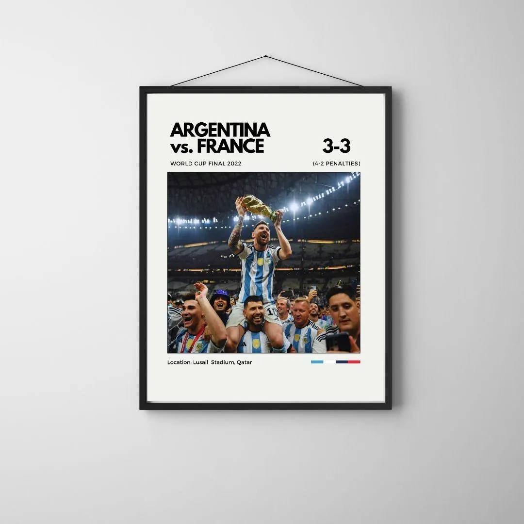 Argentina vs France 2022 World Cup Final Poster | Messi World Champions Print thumbnail 3