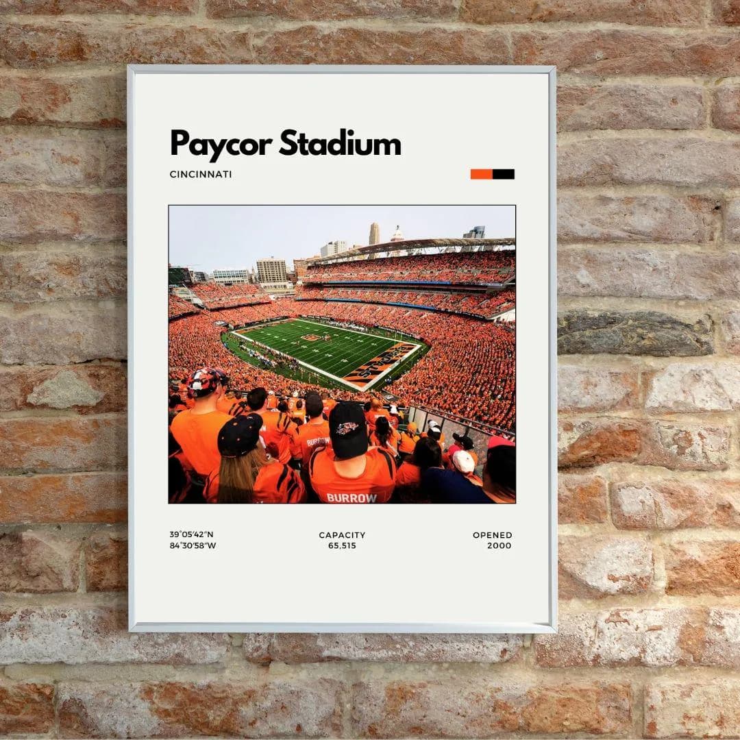 Paycor Stadium Cincinnati Bengals Poster | Minimalist NFL Poster thumbnail 2