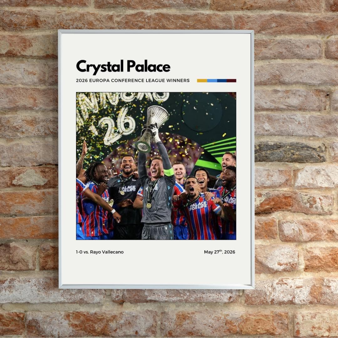 Crystal Palace Conference League Champions Poster | 2026 Winners Wall Art | Minimalist Soccer Print thumbnail 3
