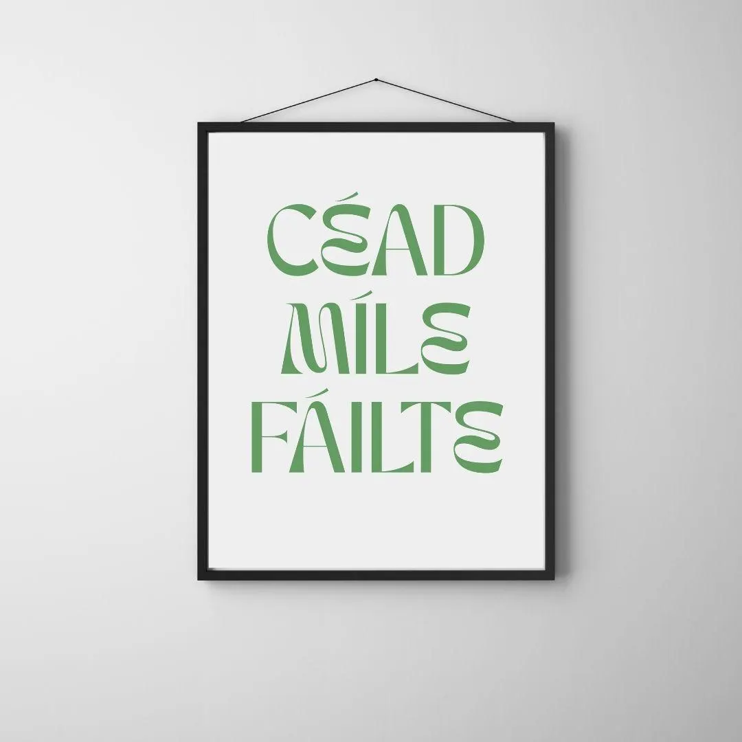 Céad Míle Fáilte Irish Poster | Gaelic Welcome Typography | Entryway Wall Art thumbnail 3