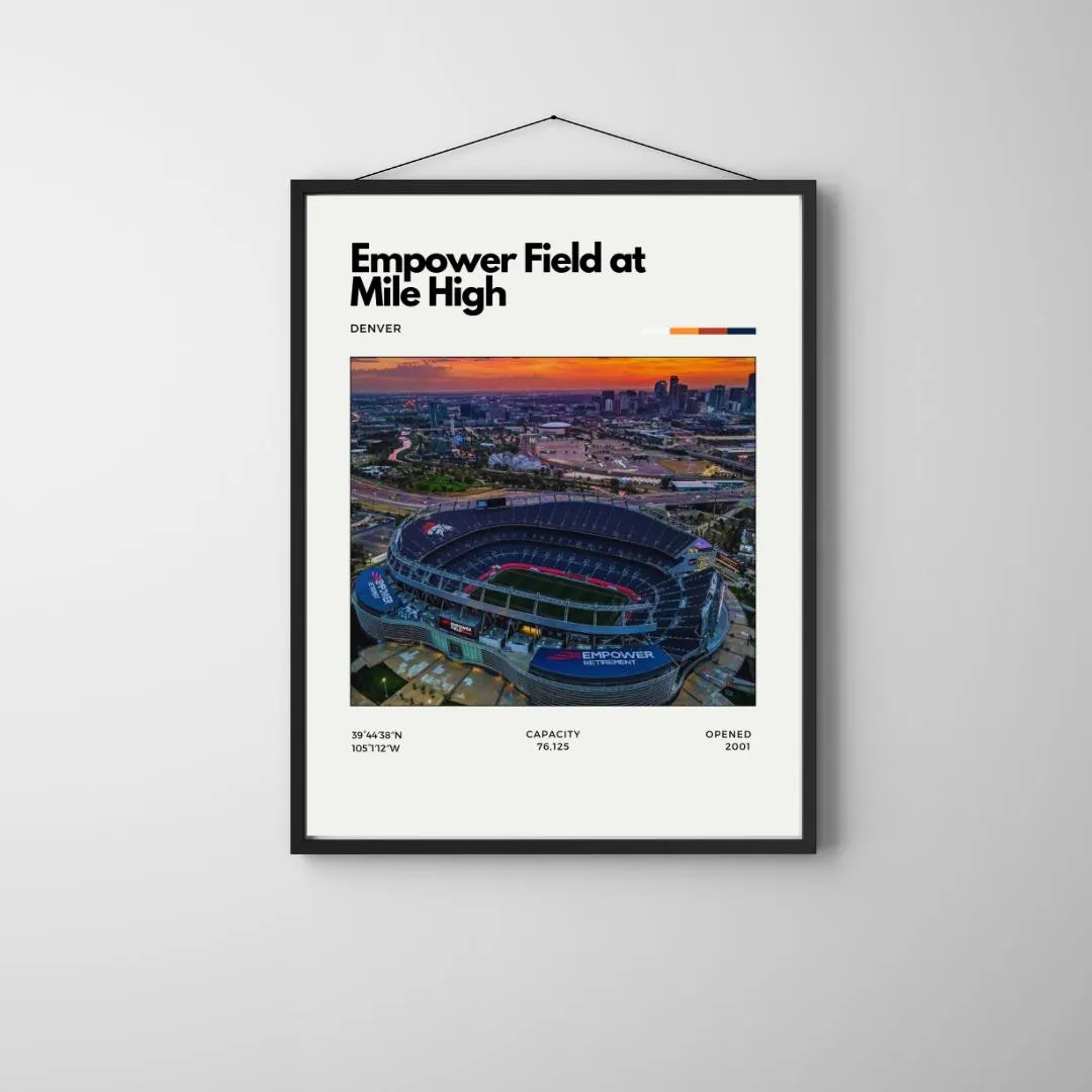 Empower Field Mile High Stadium Poster | Denver Broncos Wall Art thumbnail 3