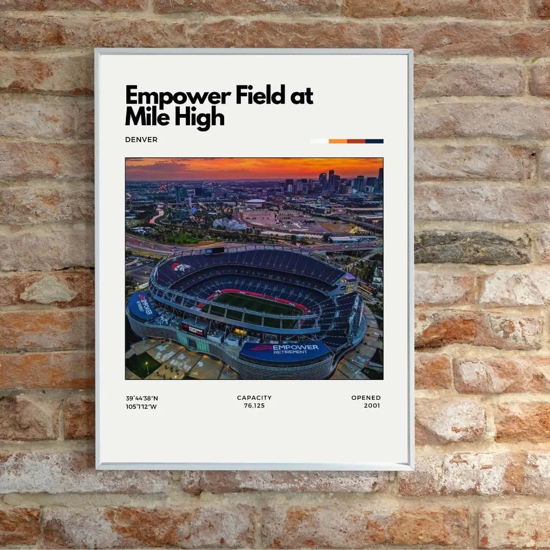 Empower Field Mile High Stadium Poster | Denver Broncos Wall Art thumbnail 2