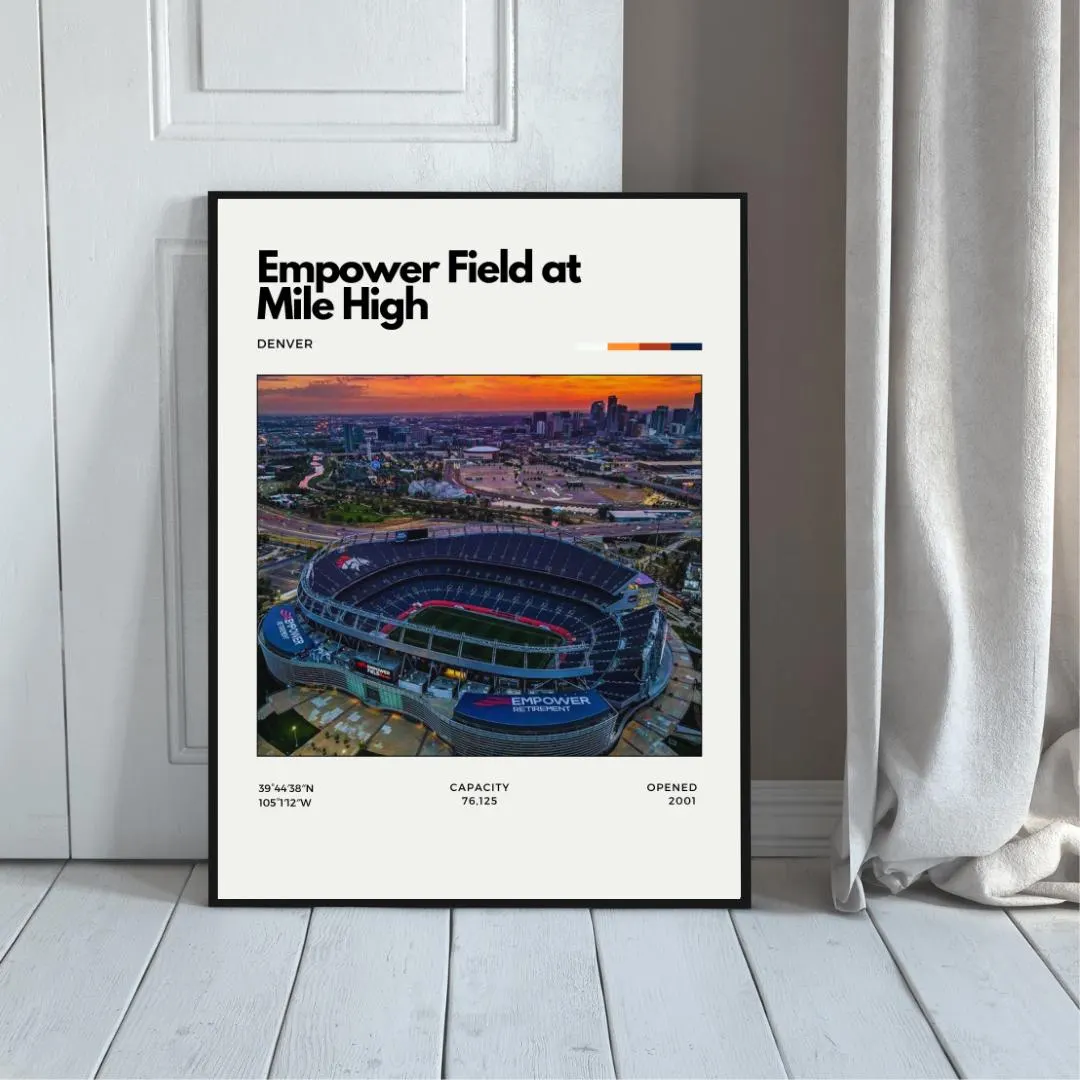 Empower Field Mile High Stadium Poster | Denver Broncos Wall Art thumbnail 5