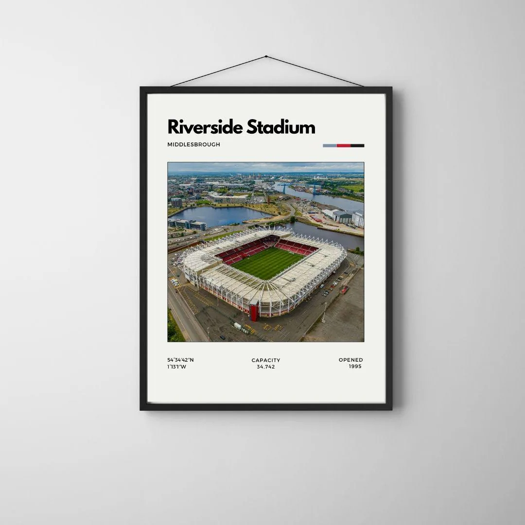 Riverside Stadium Poster | Middlesbrough FC Wall Art | Minimalist Soccer Print thumbnail 3