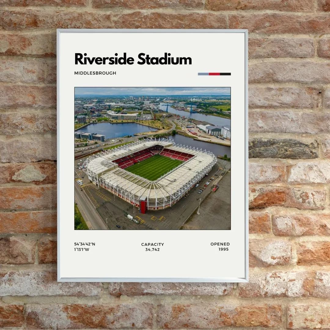 Riverside Stadium Poster | Middlesbrough FC Wall Art | Minimalist Soccer Print thumbnail 2