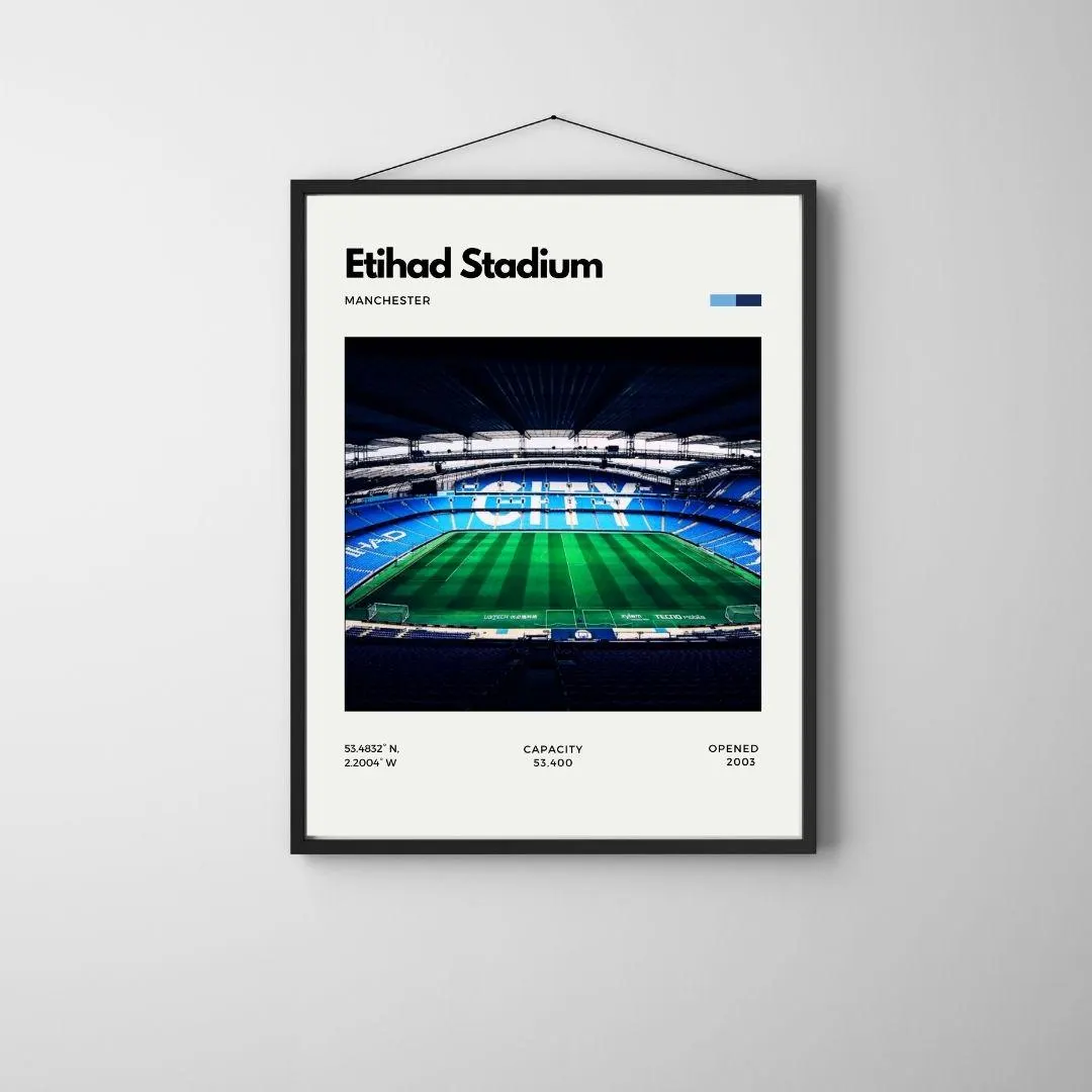 Etihad Stadium Poster | Manchester City Football Club Stadium Print thumbnail 3