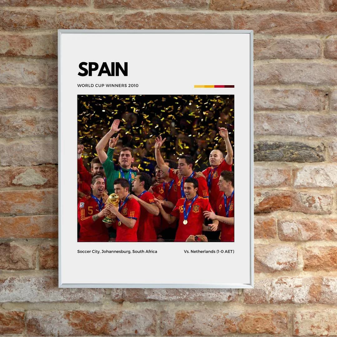 Spain 2010 World Cup Champions Poster | Soccer Wall Art thumbnail 4