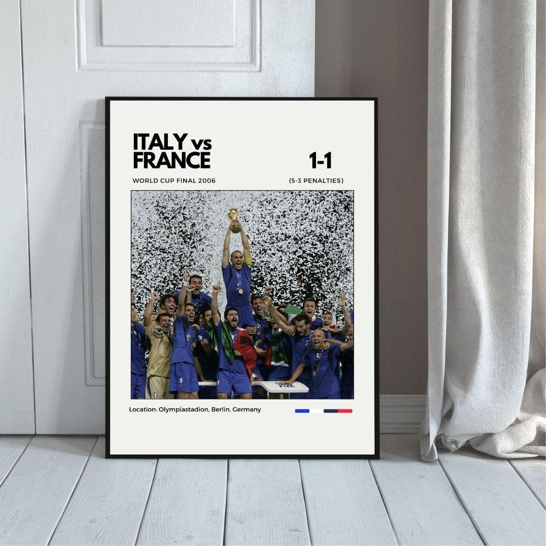 Italy vs France 2006 World Cup Final Poster | World Champions Print | Historic Football Artwork thumbnail 5