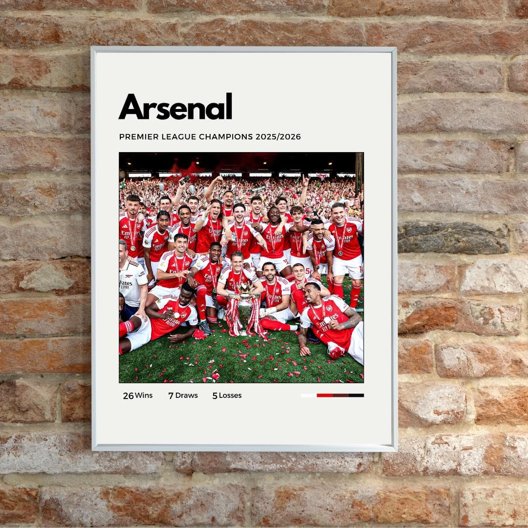 Arsenal 2026 Premier League Champions Poster | 2025/2026 Title Winners Art | Minimalist Soccer Print thumbnail 2