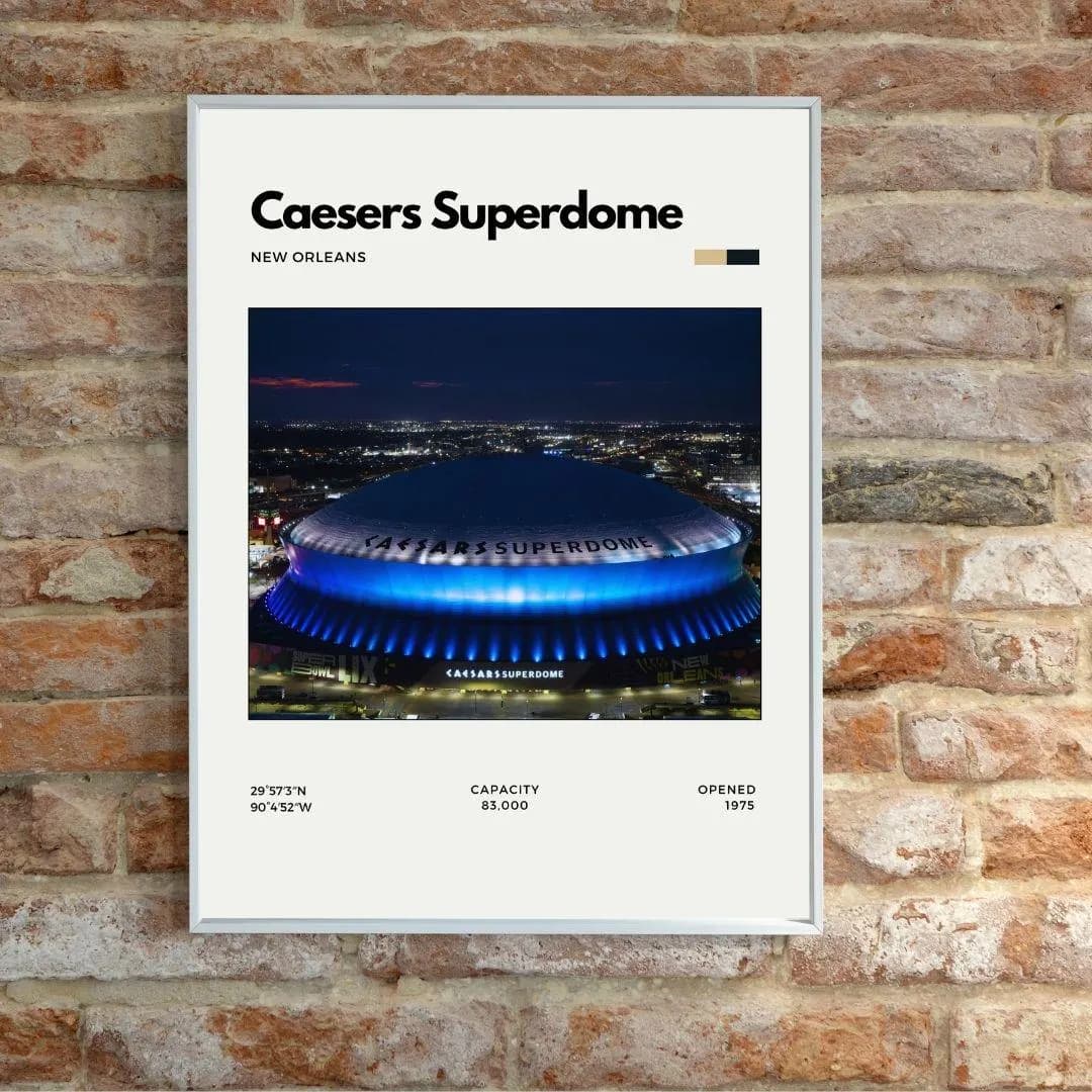 Caesars Superdome Poster | New Orleans Stadium Print thumbnail 2
