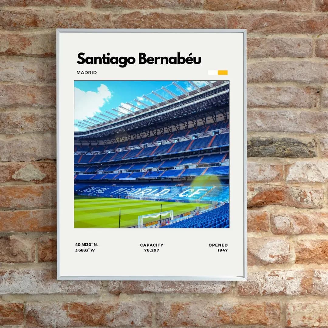Santiago Bernabéu Stadium Poster | Real Madrid Stadium Print thumbnail 2