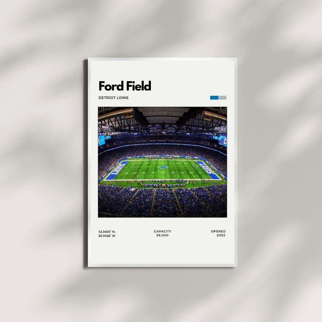Ford Field Poster | Detroit Lions Stadium Print thumbnail 4