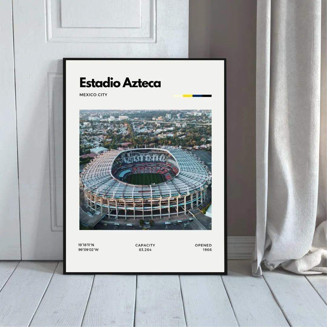 Estadio Azteca Poster | Mexico City Minimalist Football Stadium Print thumbnail 5