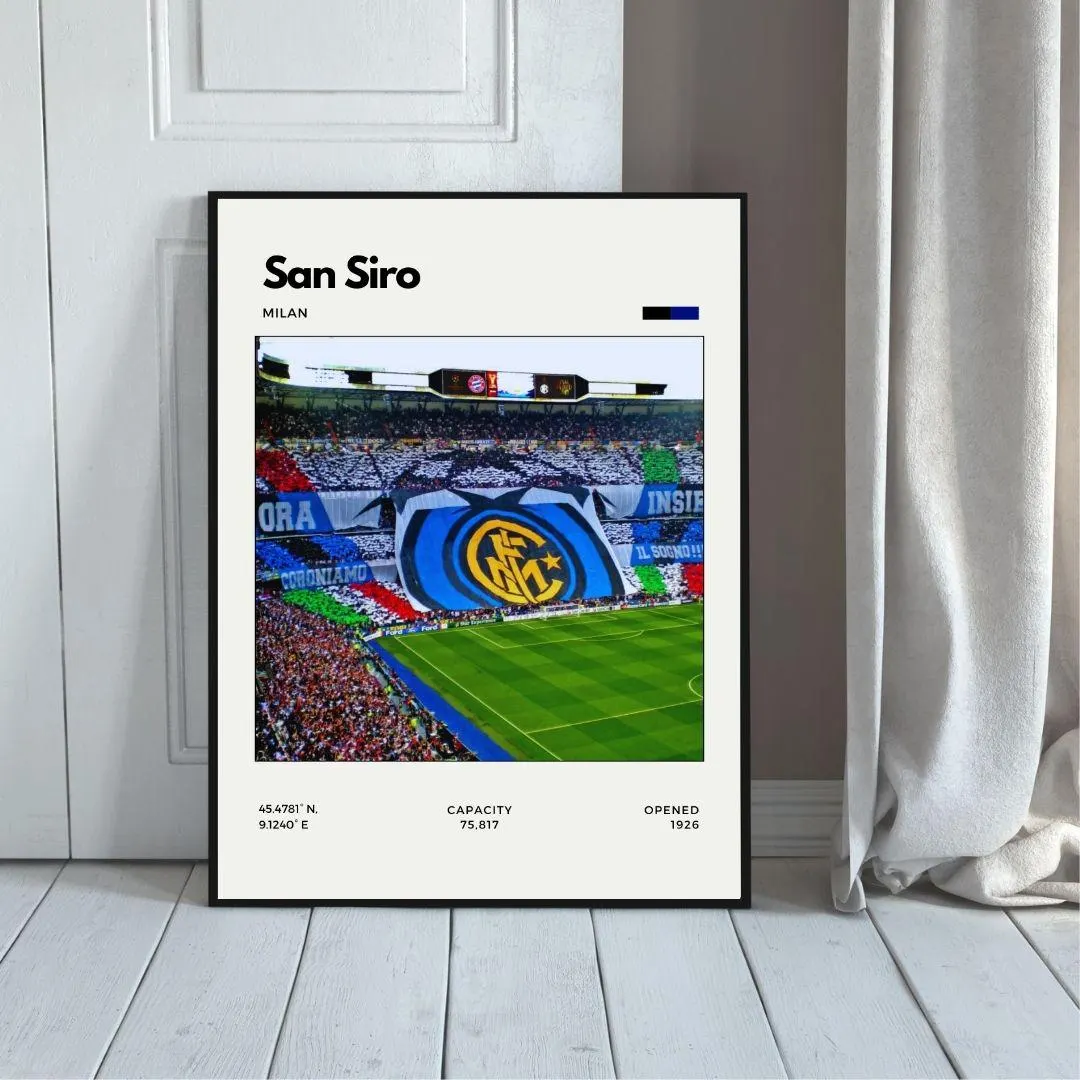 San Siro  Minimalist Stadium Poster | Inter Milan Print thumbnail 5