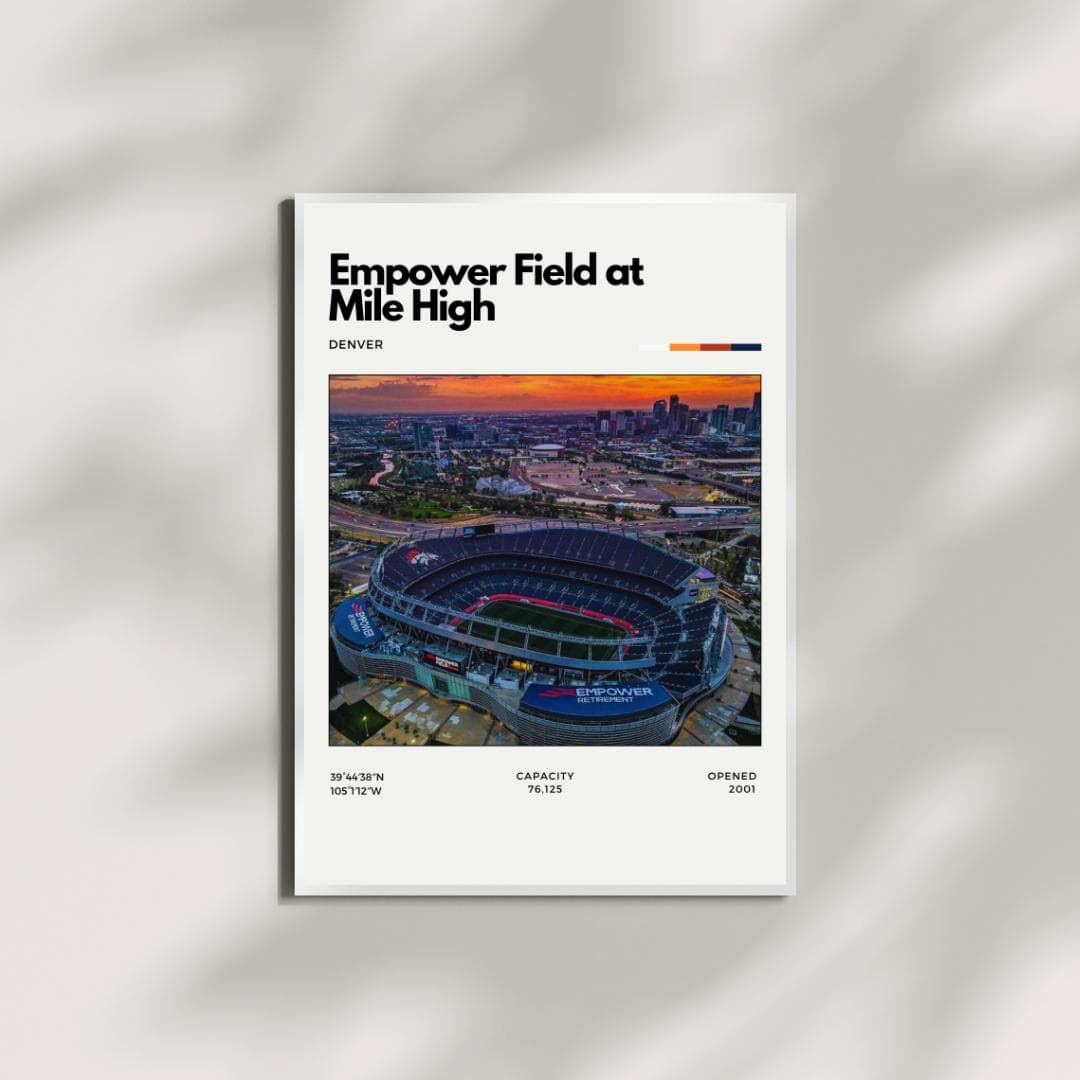 Empower Field Mile High Stadium Poster | Denver Broncos Wall Art thumbnail 4