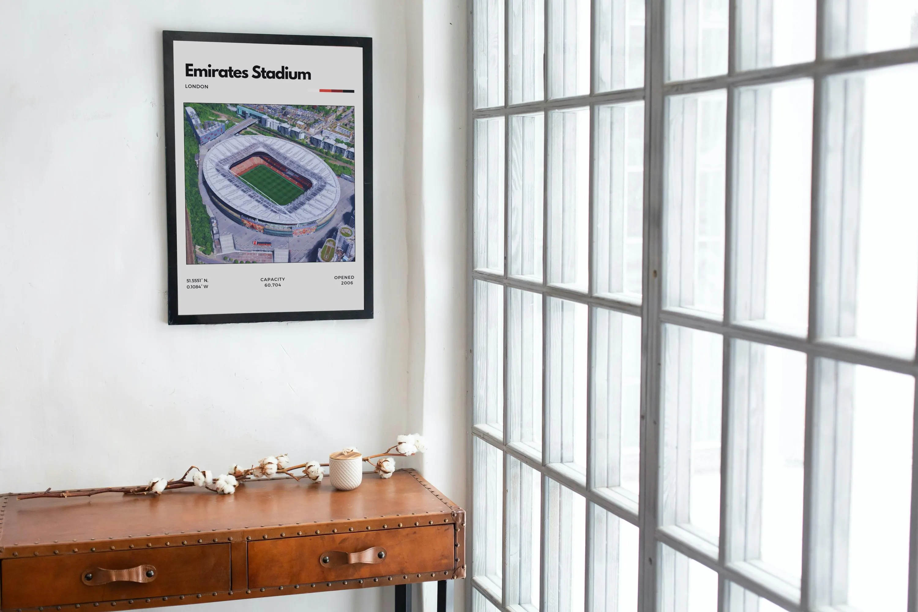 Emirates Stadium Poster | Arsenal FC Wall Art | London Football Decor | Minimalist Soccer Print thumbnail 3