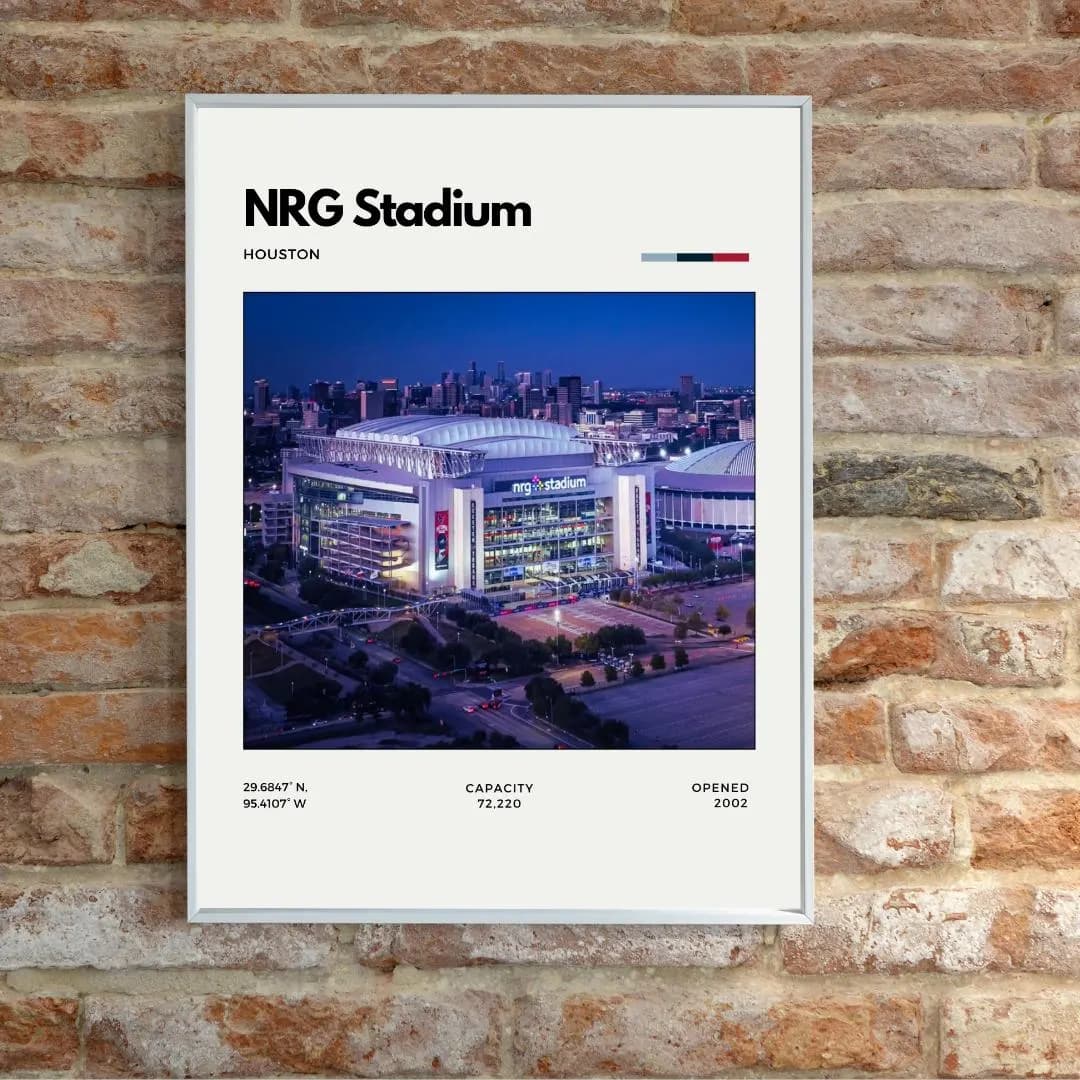 NRG Stadium Poster | Houston Texans Wall Art | NFL Football Decor thumbnail 2