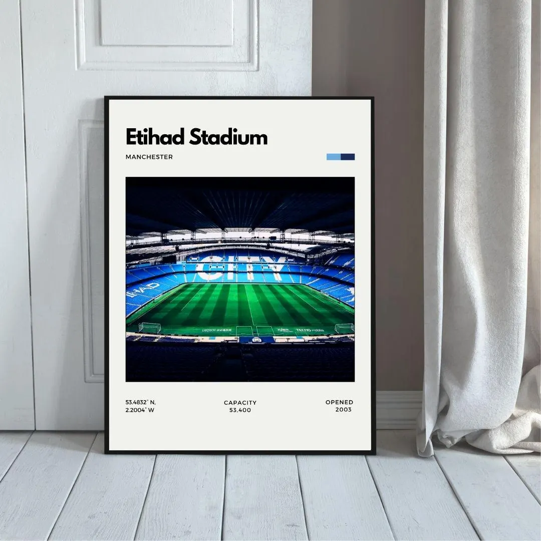 Etihad Stadium Poster | Manchester City Football Club Stadium Print thumbnail 5