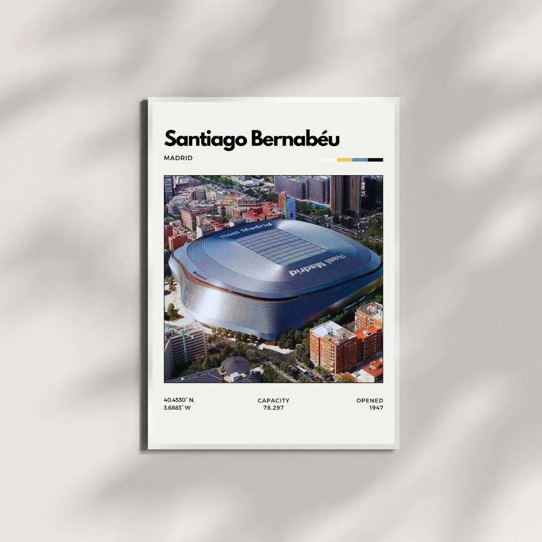 Santiago Bernabéu Stadium Home of Real Madrid Poster | Minimalist Football Print thumbnail 4