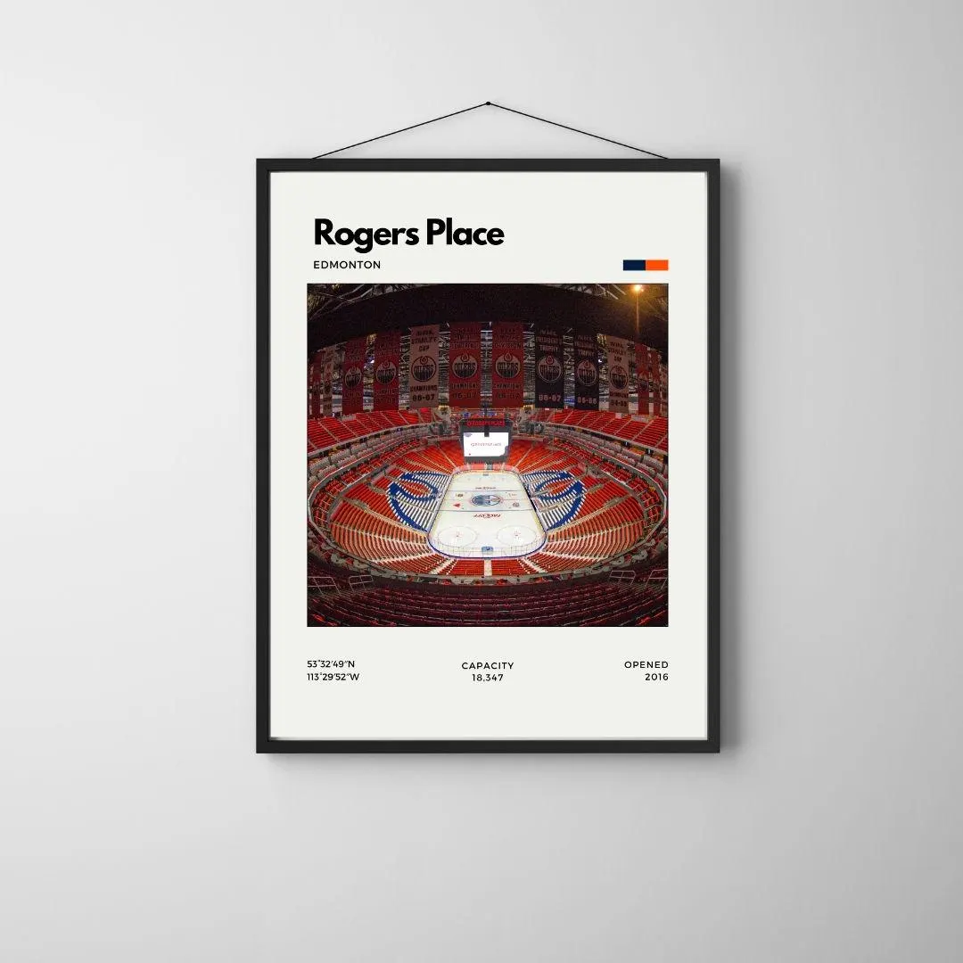 Rogers Place Poster | Edmonton Oilers Stadium Print | Hockey Arena thumbnail 3