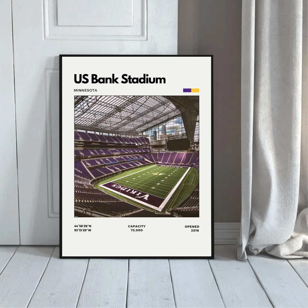 US Bank Stadium Poster | Minnesota Vikings Stadium Print thumbnail 4