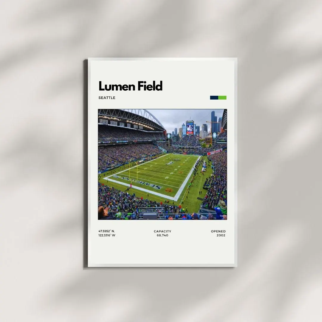 Lumen Field Stadium Poster | Seattle Seahawks Wall Art | NFL Football Decor thumbnail 4