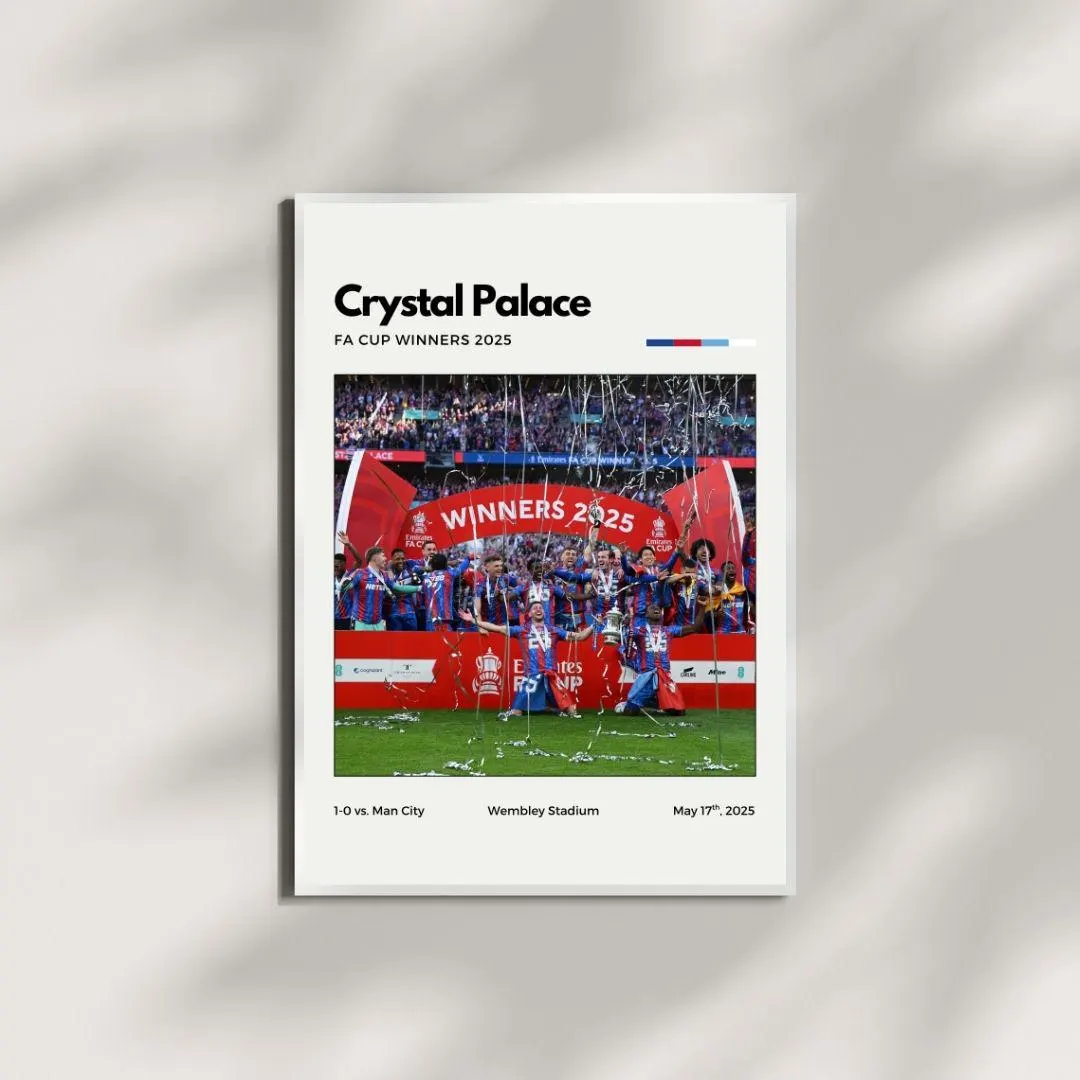 Crystal Palace FA Cup Winners 2025 Poster | Minimalist Football Celebration Print thumbnail 4