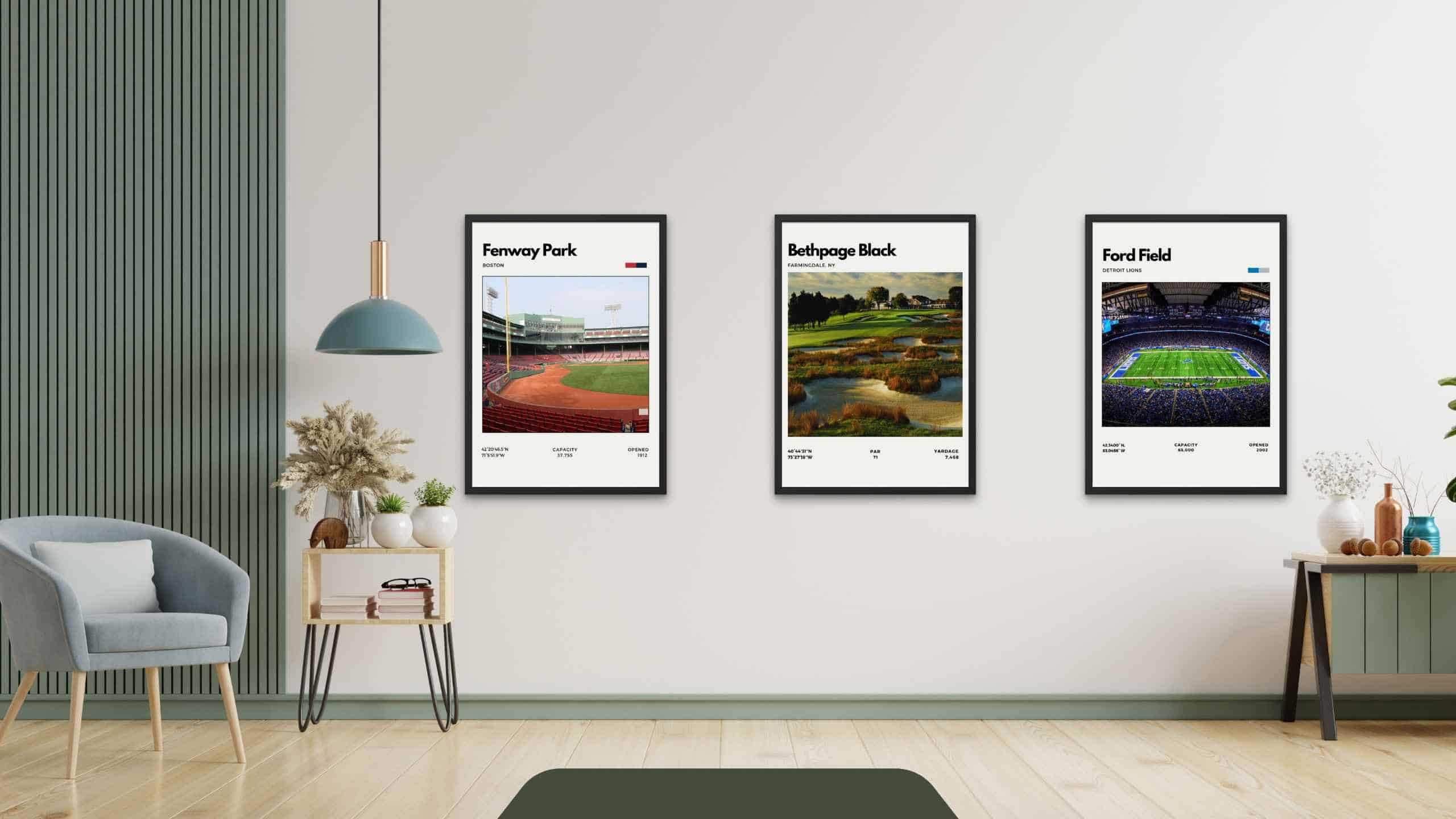Modern Minimalist Sports Stadium Posters