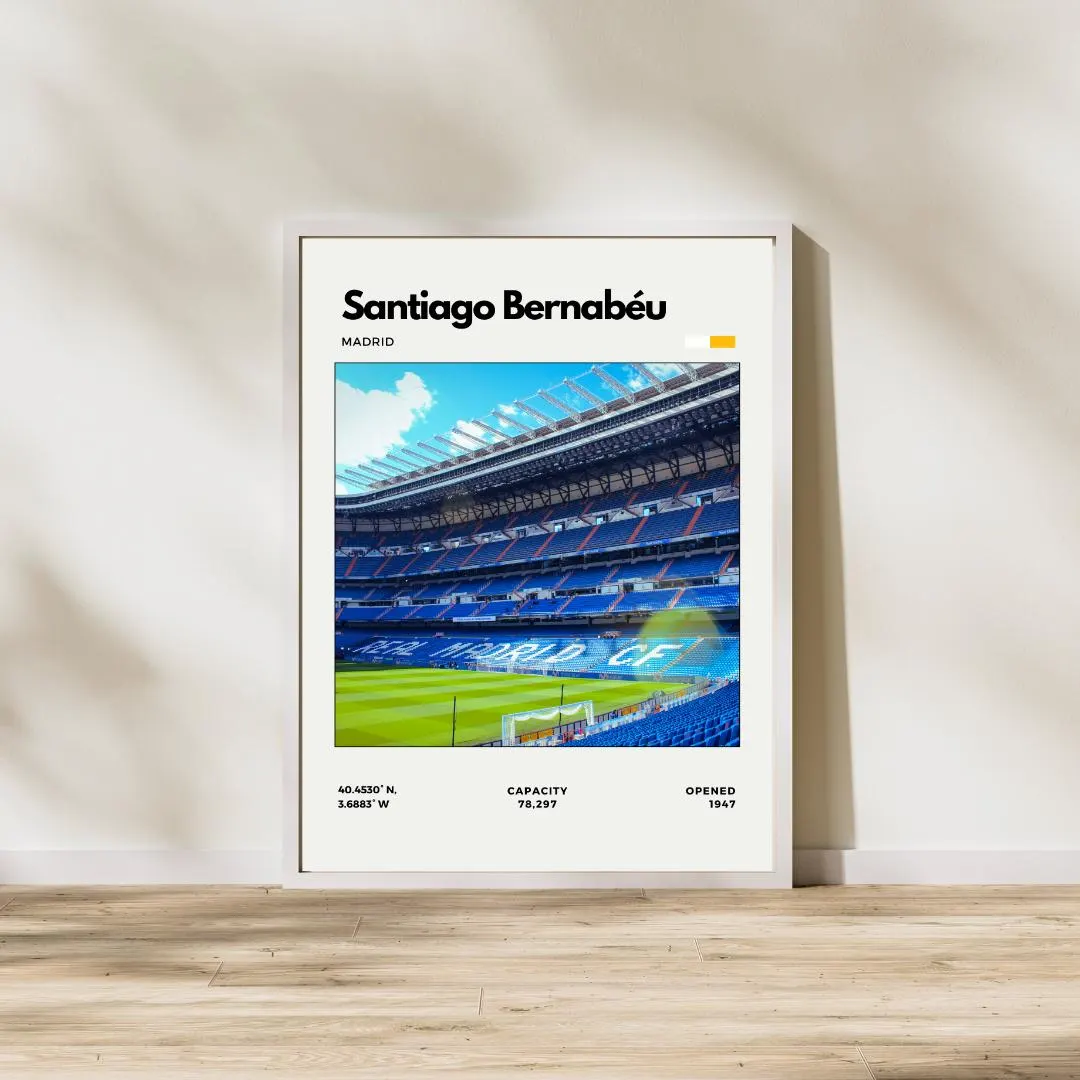 Santiago Bernabéu Stadium Poster | Real Madrid Stadium Print