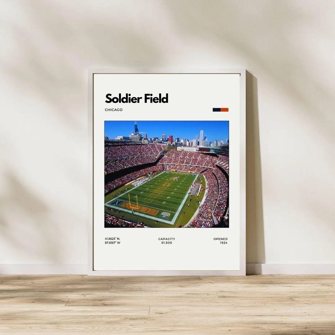 Soldier Field Chicago Poster | Chicago Bears Stadium Print