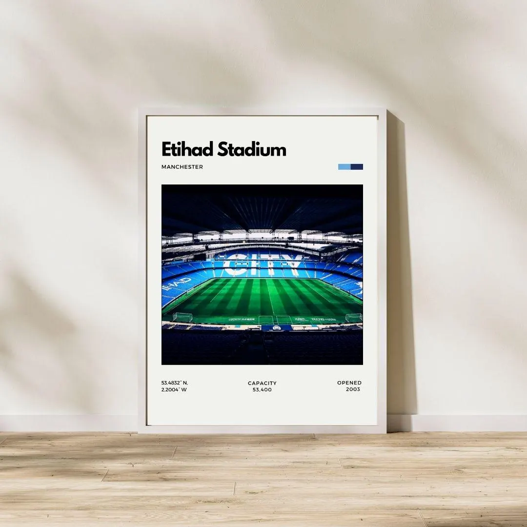 Etihad Stadium Poster | Manchester City Football Club Stadium Print