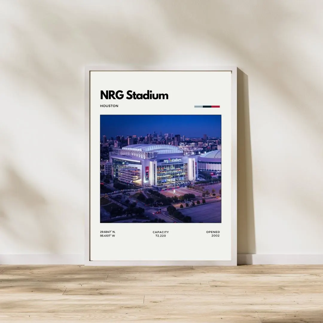NRG Stadium Poster | Houston Texans Wall Art | NFL Football Decor
