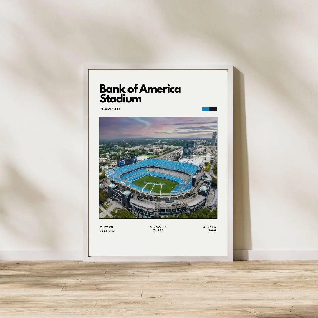 Bank of America Stadium Poster | Carolina Panthers Stadium Print