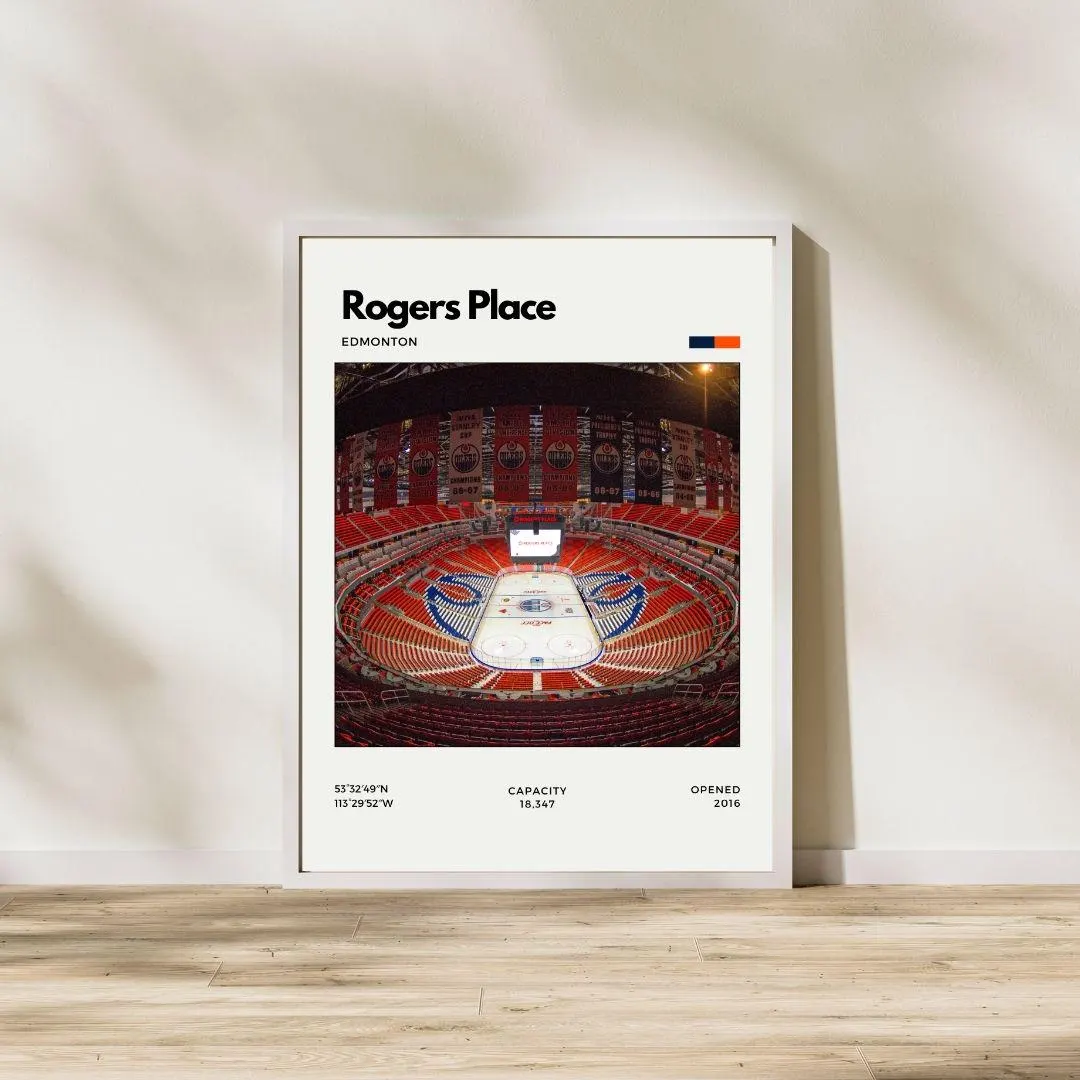 Rogers Place Poster | Edmonton Oilers Stadium Print | Hockey Arena