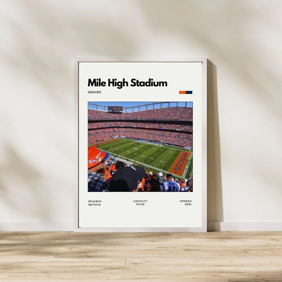 Mile High Stadium Poster | Denver Broncos NFL Print