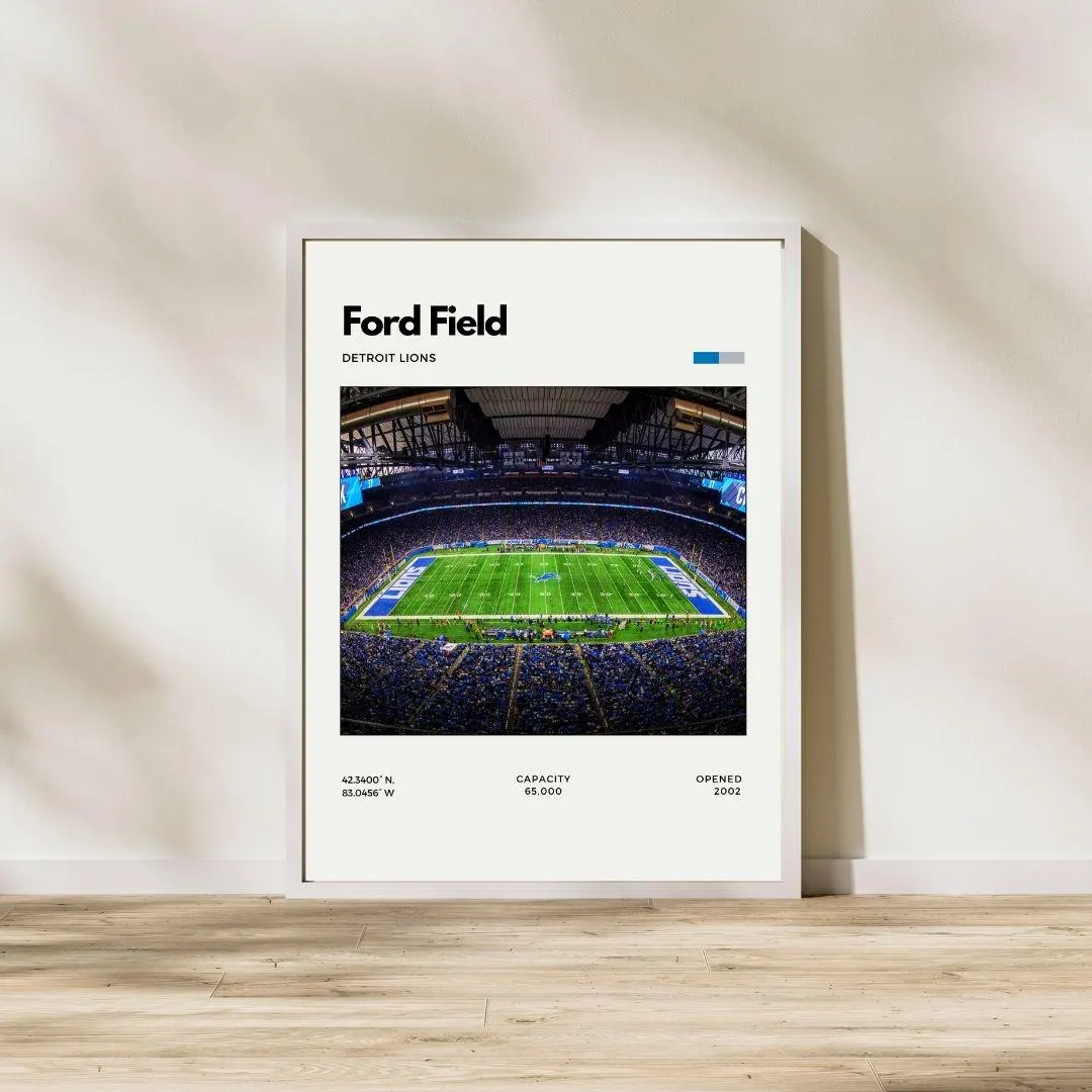 Ford Field Poster | Detroit Lions Stadium Print