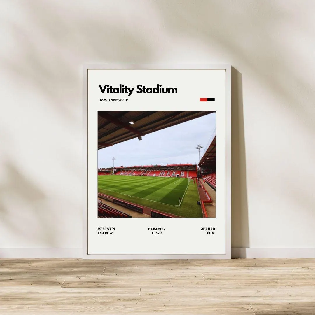 Vitality Stadium Poster | Bournemouth Football Club Stadium Print