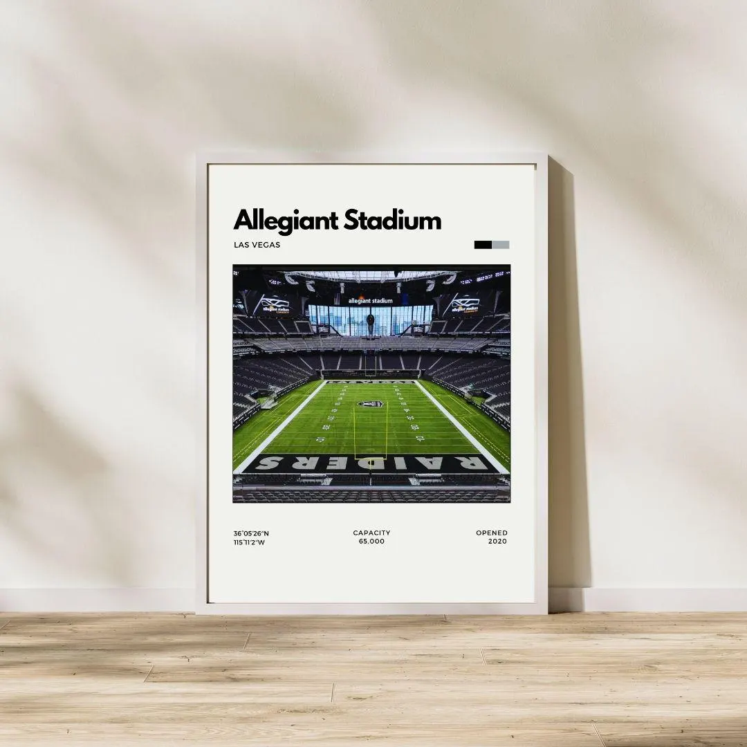 Allegiant Stadium Poster | Las Vegas Raiders Stadium Print