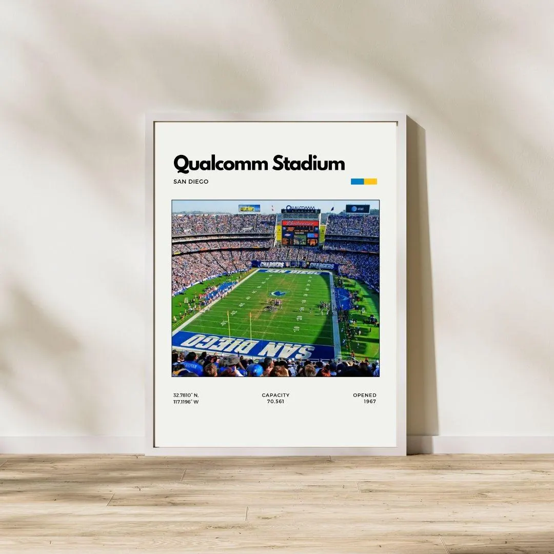 Qualcomm Stadium Poster | San Diego Chargers Stadium Print