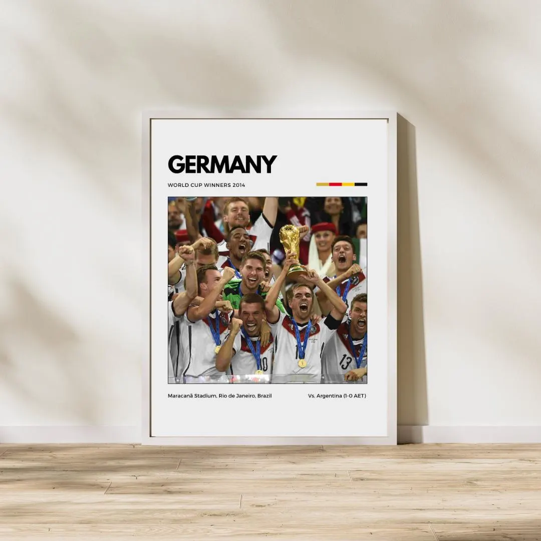Germany 2014 World Cup Champions Poster | Soccer Wall Art
