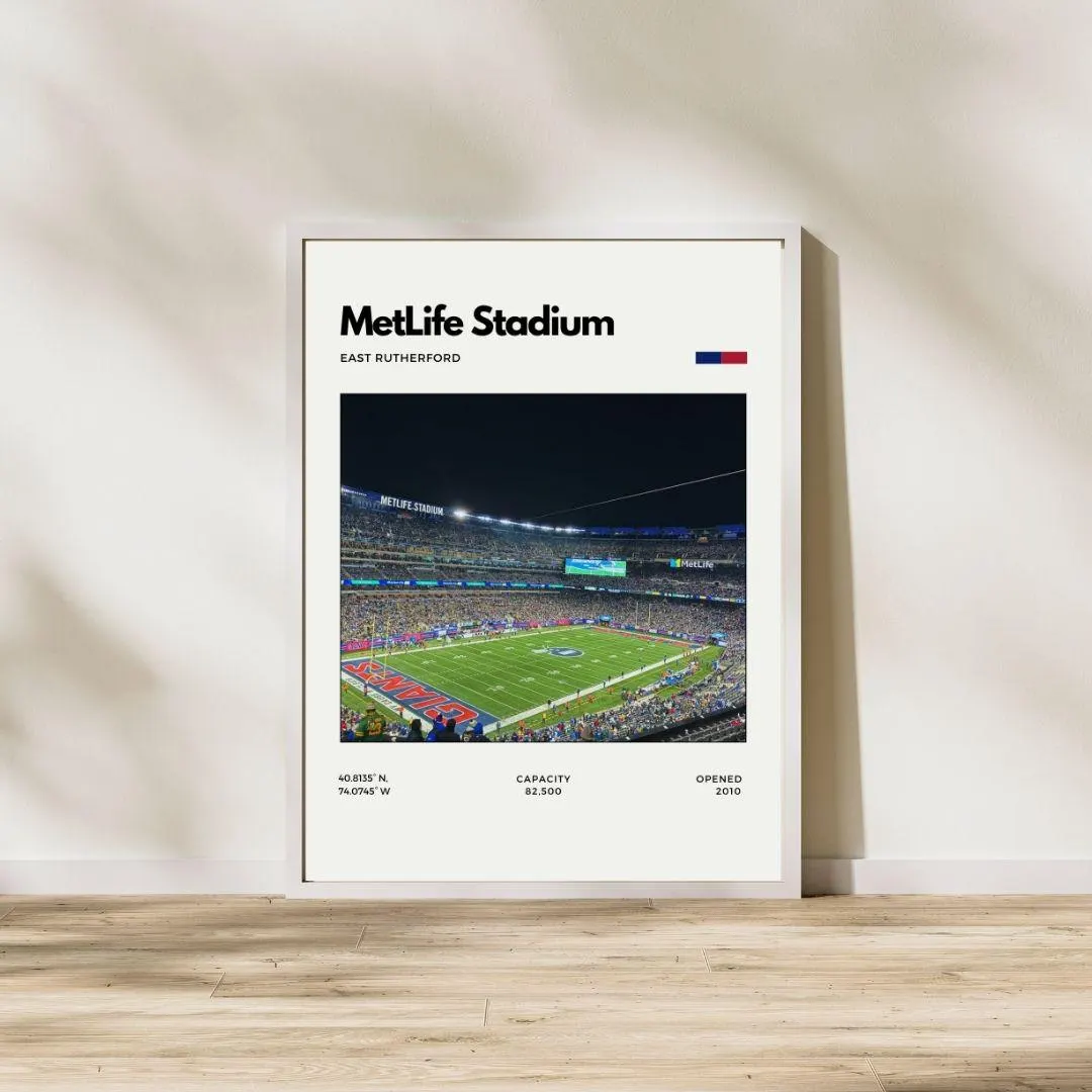 New York Giants MetLife Stadium Poster | NFL Football Print